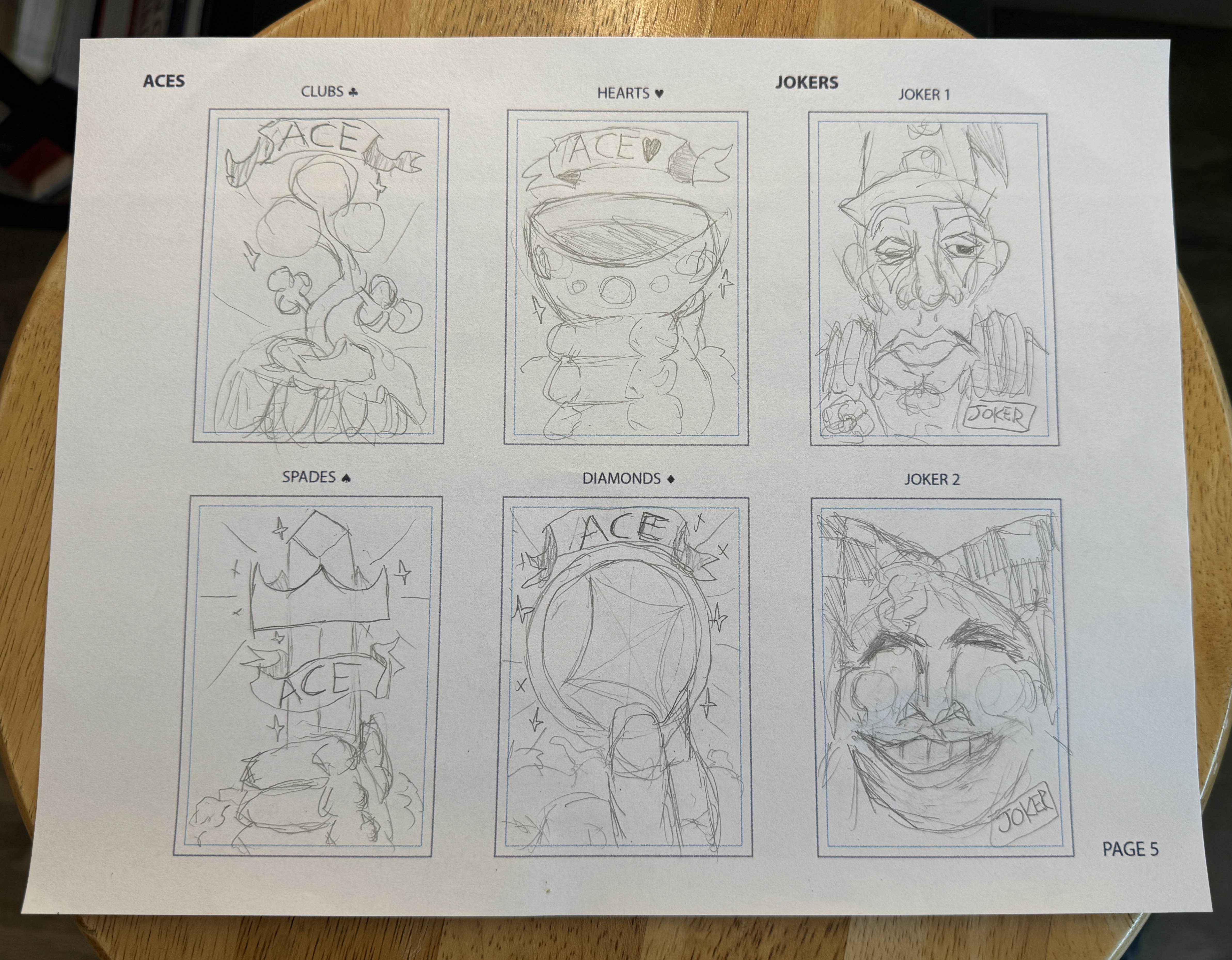 Playing Card Sketch Sheet 5